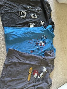 Disney Blue Minnie Mouse Short Sleeve Tee with Red and White Stars
